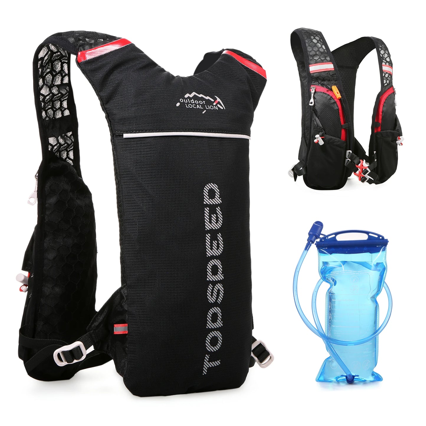Mochila de Hidratação com Bexiga 2L - Colete Leve e Respirável