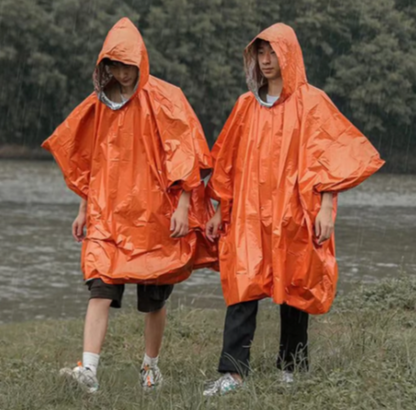 Poncho de Emergência à Prova d'Água em Alumínio - Isolamento e Sobrevivência