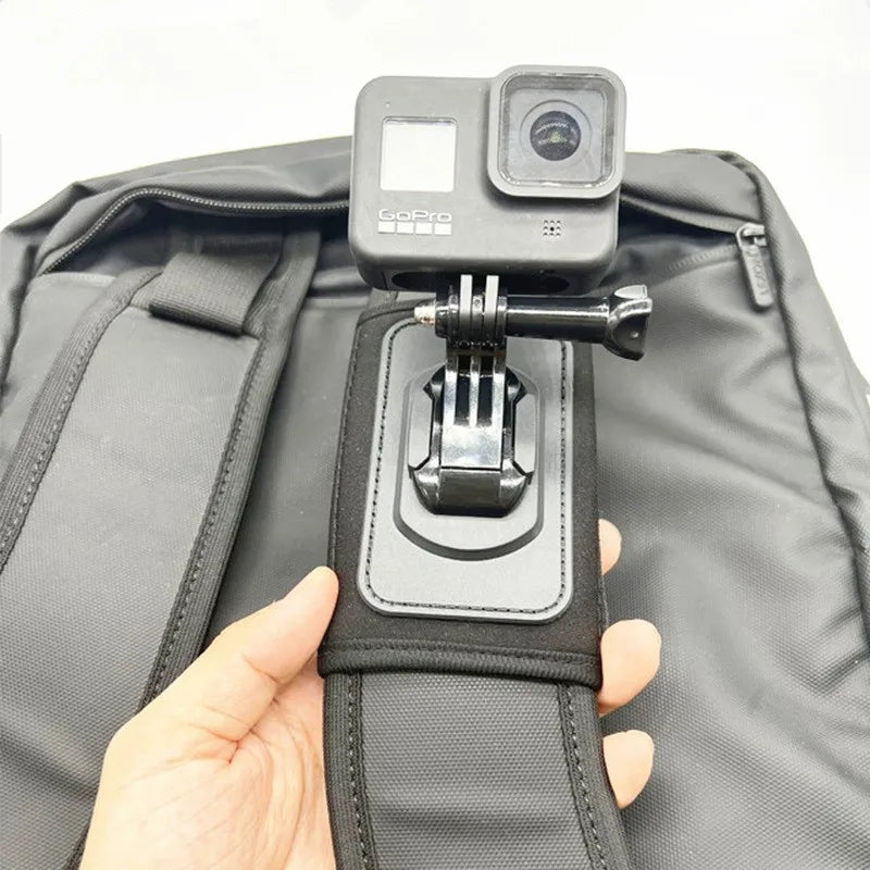 Suporte Rotativo 360° - GoPro e DJI (Bolsa de Alça para Mochila)