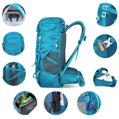 Mochila Horizonte 50L – Grande Capacidade com Capa de Chuva para Expedições
