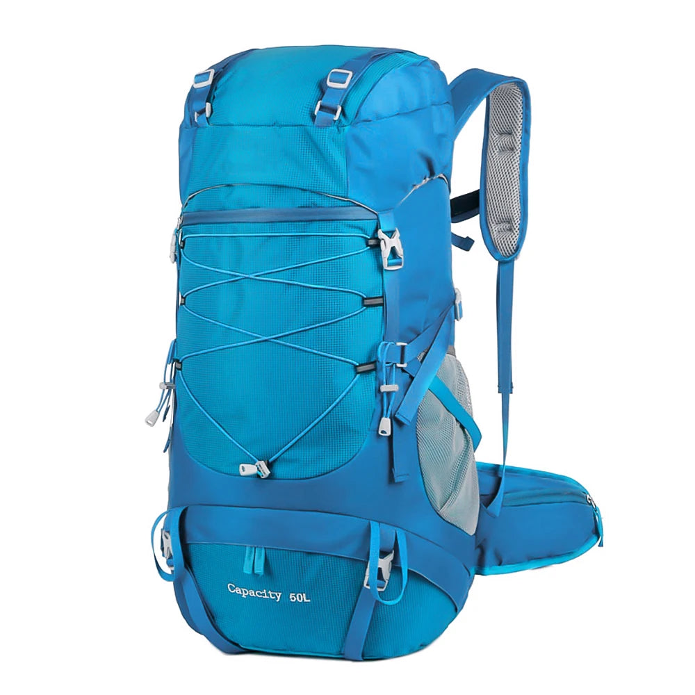 Mochila Horizonte 50L – Grande Capacidade com Capa de Chuva para Expedições