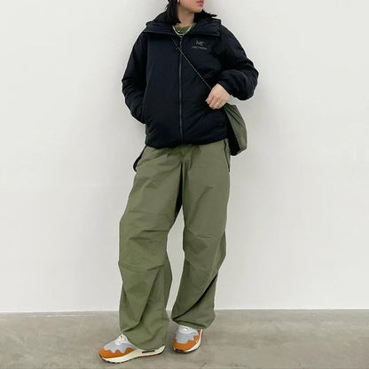 Calça Jogger Feminina de Moletom Wide Leg – Estilo Streetwear Y2K Punk Monocromático