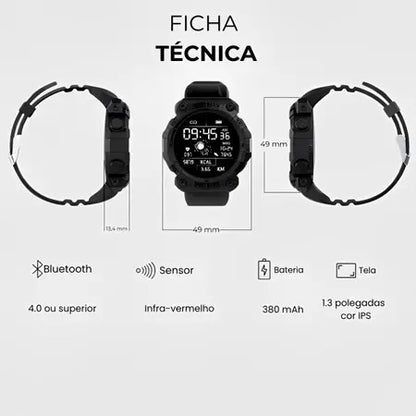 Smartwatch IP68 - Tela sensível ao toque (Bluetooth)
