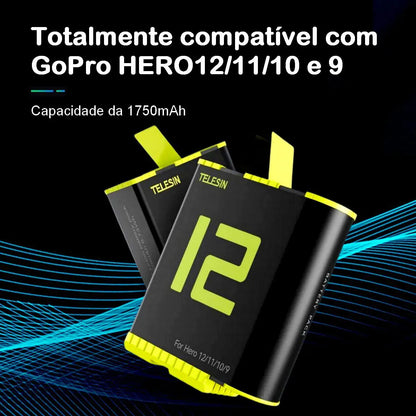 Bateria para GoPro 9-12 – Carregamento Rápido