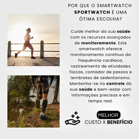 Smartwatch IP68 - Tela sensível ao toque (Bluetooth)