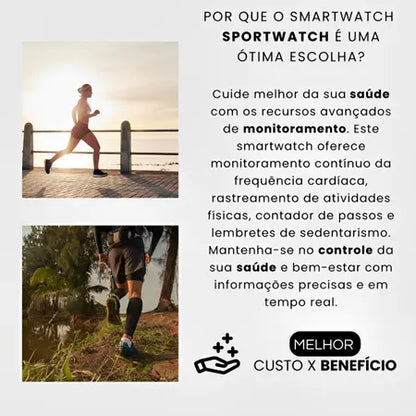 Smartwatch IP68 - Tela sensível ao toque (Bluetooth)